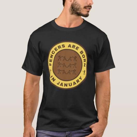 1月生まれのフェンサーに贈る別注デザイン Tシャツ (正面)