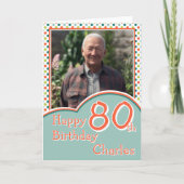 1枚の写真で作る80歳の誕生日カード カード (正面)