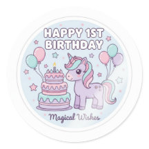 1歳の誕生日のユニコーンシール