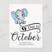 １０月に生まれるリトルピーナッツベイビーボーイ・エレファント ポストカード (正面)