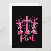 １０月はピンクのクロスを身に着けて　乳がん 招待状 (正面/裏面)