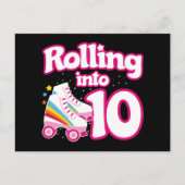 １０歳の誕生日おめでとう！ ローラー・スケートで１０年を記念しよう！ ポストカード (正面)