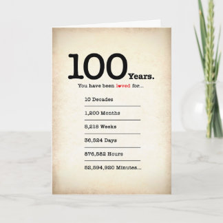 １００年分の愛を込めて、誕生日カード カード