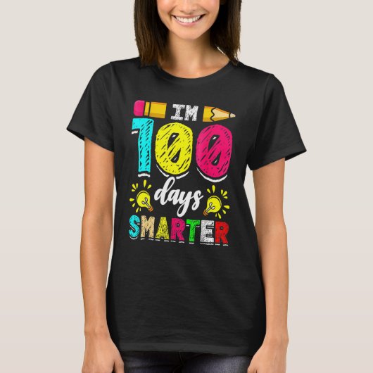 １００日 smarter 学生 １００番目の学校日 チャレンジ tシャツ (正面)