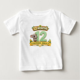 12ヶ月ベビーの成長の記録と初誕生日 ベビーTシャツ