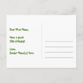 13歳の誕生日おめでとう:楽しいスターパターン、虹13、名前 ポストカード (裏面)