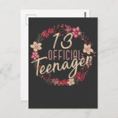 １３歳の誕生日の花２００８公式ティーンエージャー女の子 ポストカード (正面/裏面)