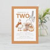 ２つのシリー・グースの２歳の誕生日パーティーへの招待状 招待状 (スタンド正面)