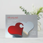 2つのハートのパズルピース 招待状 (スタンド正面)