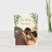 2つのハート、1つの愛 アフリカ系アメリカ人カップル カード (正面)