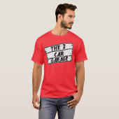 2台の車のガレージの男の友達 Tシャツ (正面フル)