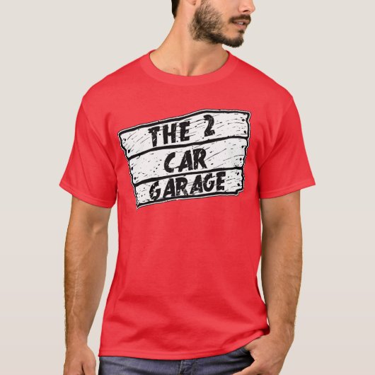 2台の車のガレージの男の友達 Tシャツ (正面)