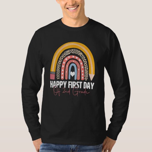 2年生の初めての学校+虹の歓迎 Tシャツ (正面)