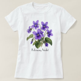 2月のスミレの花のTシャツ Tシャツ
