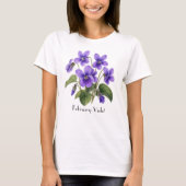 2月のスミレの花のTシャツ Tシャツ (正面)