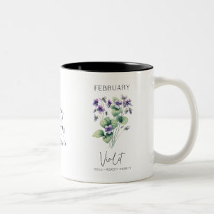 2月の誕生花であるスミレのギフト ツートーンマグカップ