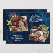 ２枚組 フォト シーズン グリーティング  ホリー ベリー クリスマス (正面/裏面)