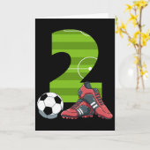 2歳の誕生日 サッカー 初めての誕生日 フットボール 子供 カード (黄色い花)