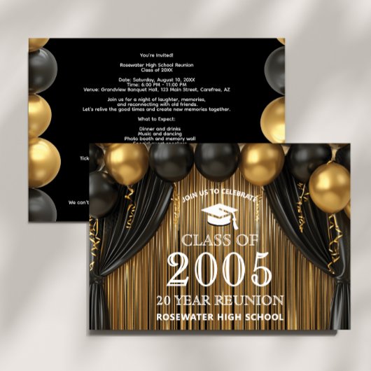 20周年クラス会 ブラックゴールドの招待状 招待状
