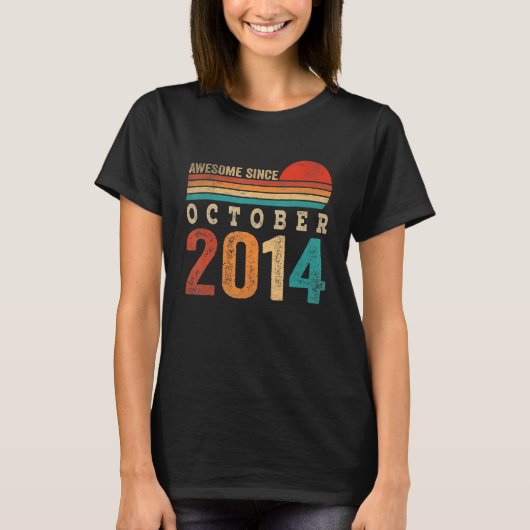 ２０１４年１０月生まれの８歳＋素晴らしい８歳の誕生日 Tシャツ (正面)