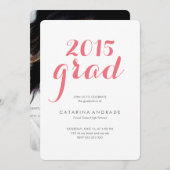 ２０１５年　卒業写真　高校　スクリプト 招待状 (正面/裏面)