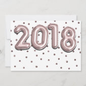 ２０１８年卒業パーティー ローズゴールド コンフェッティバルーン 招待状 (裏面)