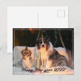 2023年謹賀新年 犬の写真スクリプト ホリデー シーズンポストカード