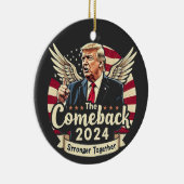 2024年最大の逆転劇 強く団結 トランプ大統領再選支持グッズ セラミックオーナメント (右)