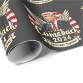 ２０２４年最大の逆転劇 強く団結 トランプ大統領再選支持グッズ ラッピングペーパー (ロールコーナー)