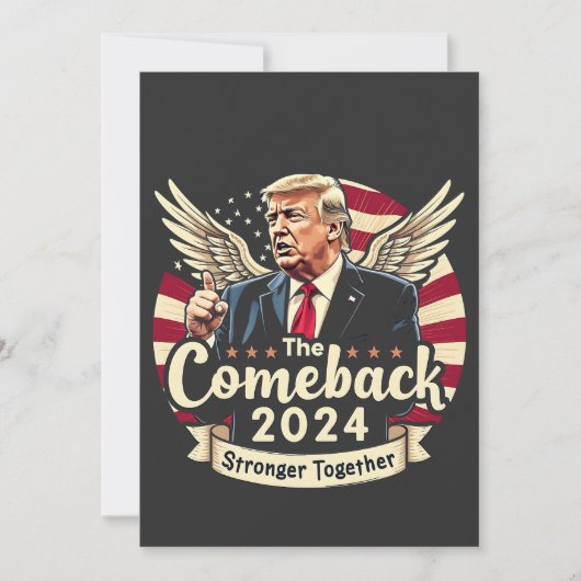 2024年最大の逆転劇 強く団結 トランプ大統領再選支持グッズ 招待状 (正面)