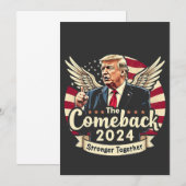 2024年最大の逆転劇 強く団結 トランプ大統領再選支持グッズ 招待状 (正面/裏面)