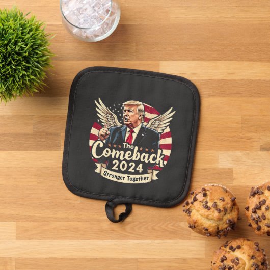 2024年最大の逆転劇 強く団結 トランプ大統領再選支持グッズ 鍋敷き (トップダウン)