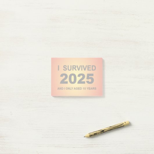 ２０２５年を生き抜いた！ ポストイット (デスク上)