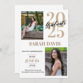 ２０２５年卒業式のご案内、卒業生招待状 招待状 (正面/裏面)