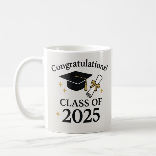 2025年度卒業 – 学校の卒業 コーヒーマグカップ (左)