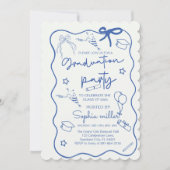 2025年 クラス 卒業パーティー レトロ 招待状 気まぐれ 招待状 (正面)