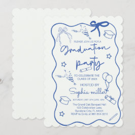 ２０２５年　クラス　卒業パーティー　レトロ　招待状　　気まぐれ 招待状