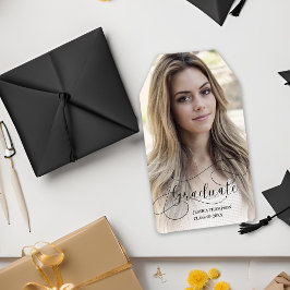 ２０２５年　優雅な筆跡　卒業写真　卒業式 ギフトタグ