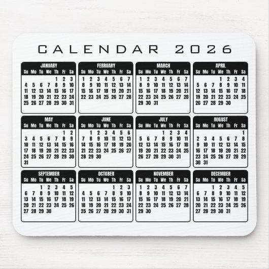 ２０２６年カレンダーマウスパッド マウスパッド (正面)