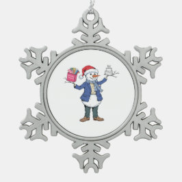 2026年クリスマスの雪だるまイベントオーガナイザー ホリデー スノーフレークピューターオーナメント