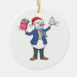 ２０２６年クリスマスの雪だるまイベントオーガナイザー ホリデー セラミックオーナメント