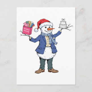 ２０２６年クリスマスの雪だるまイベントオーガナイザー ホリデー 案内ポストカード