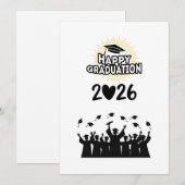 2026年卒業おめでとう - シンプルデザイン 招待状 (正面/裏面)
