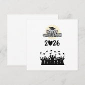 2026年卒業おめでとう - シンプルデザイン 招待状 (正面/裏面)