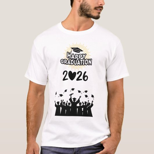２０２６年卒業おめでとう - シンプルモダン Tシャツ (正面)