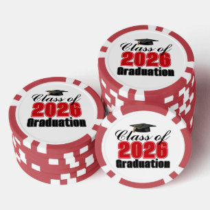 2026年卒業式パーティー 赤 ポーカーチップ