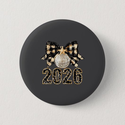 2026年大晦日パーティーグッズ 謹賀新年 F 缶バッジ (正面)