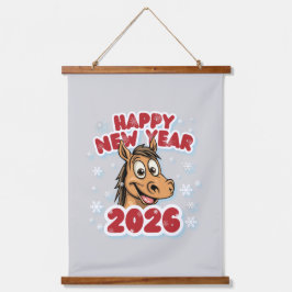 ２０２６年新年おめでとう：午年のマスコット 吊り下げ型タペストリー