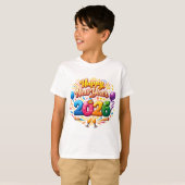 2026年新年おめでとう – 花火でお祝い Tシャツ (正面フル)