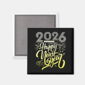 2026年新年花火が打ち上がる新年 マグネット (正面/裏面)